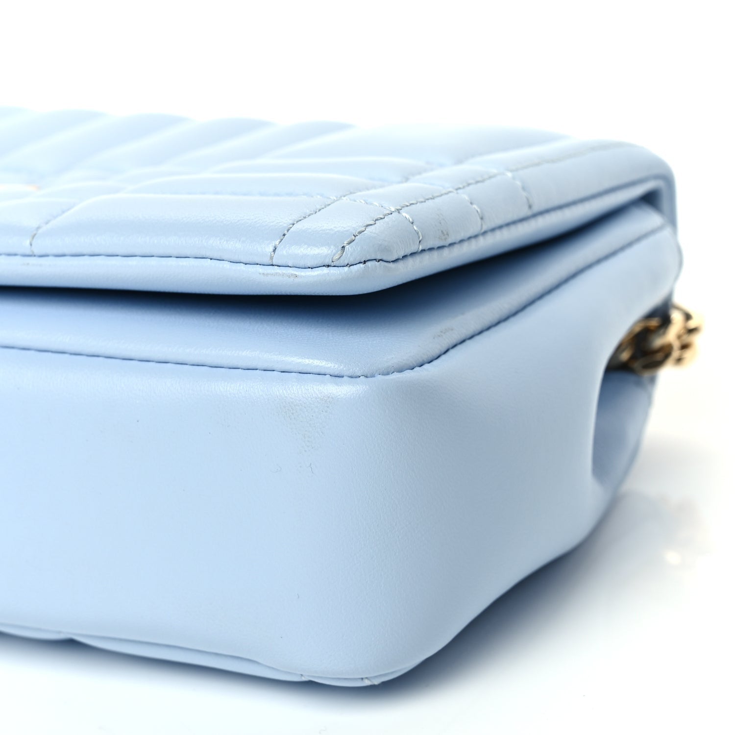 Burberry Lambskin Quilted Small Lola Bag Pale Blue 9 of 9