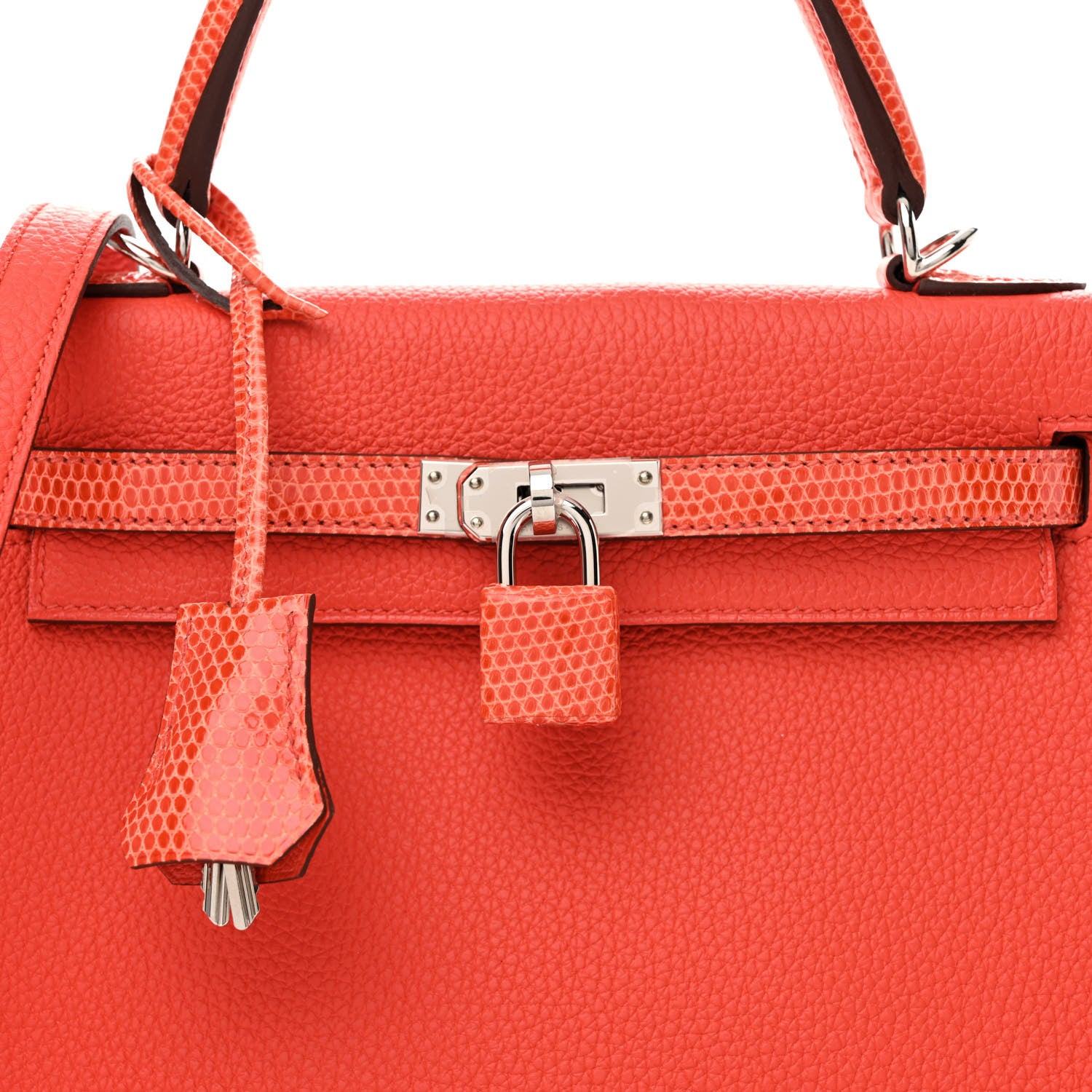 Hermes Togo Lizard Kelly Retourne Touch 25 Capucine 8 of 11