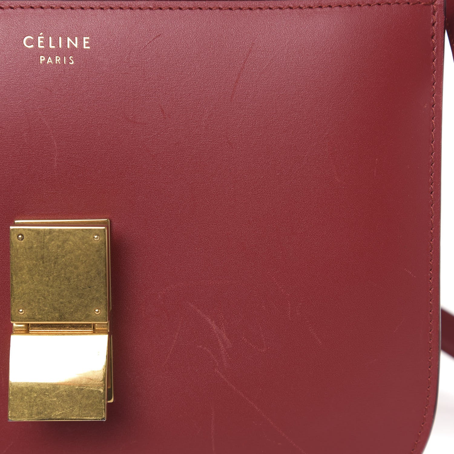 Celine Box Calfskin Medium Classic Box Flap Bag Red 11 of 15