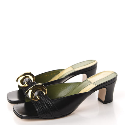 Gucci Malaga Kid Half Moon GG Square Toe Slide Sandals 36.5 Black 3 of 9
