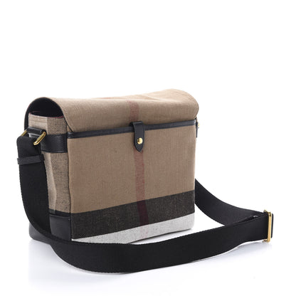 Burberry Canvas Mega Check Large Baildon Messenger Bag Black 3 of 8