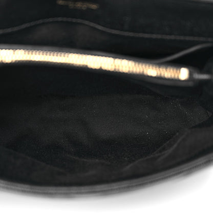 Saint Laurent Grain de Poudre Calfskin Y Quilted Monogram Small Loulou Chain Satchel Black 4 of 9