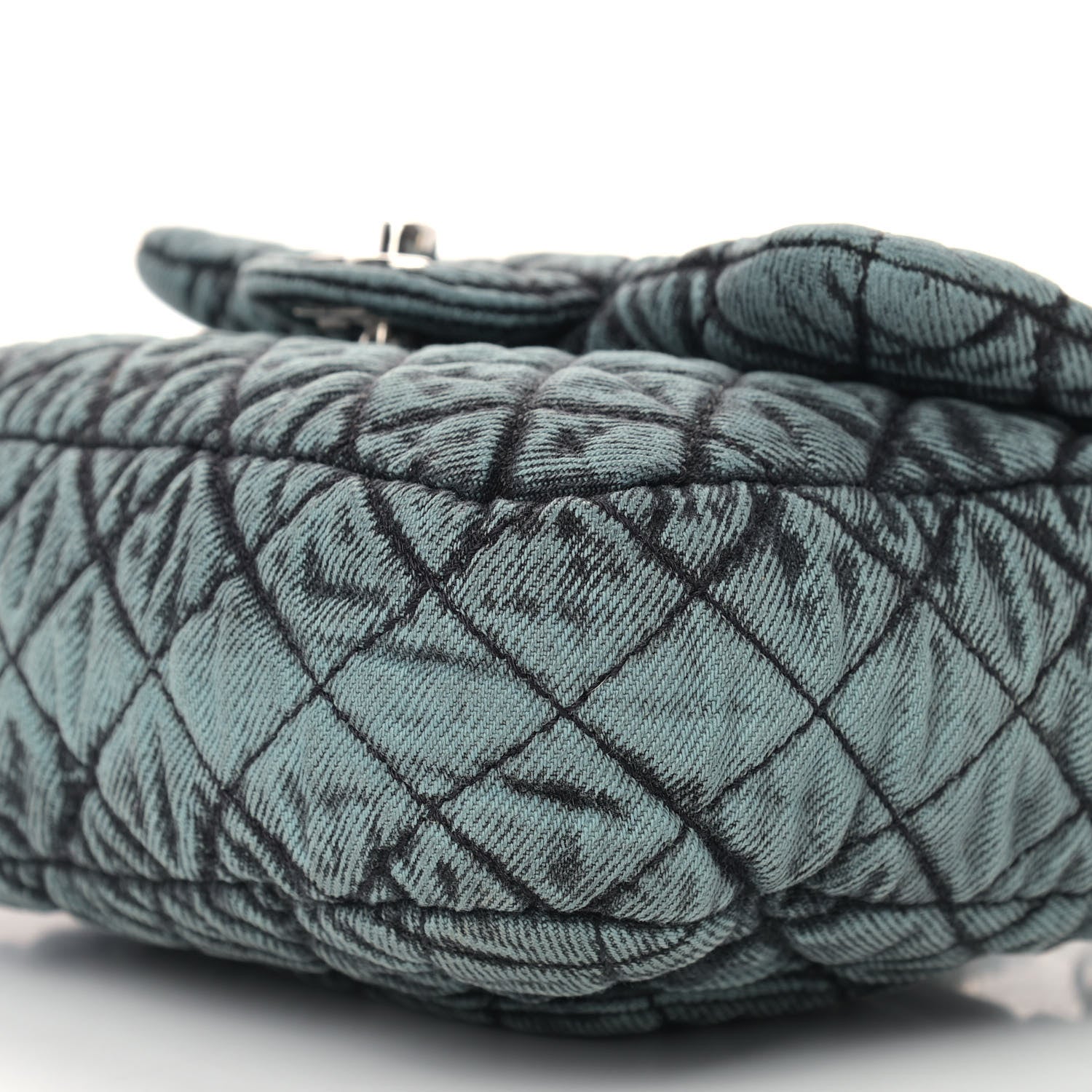 Chanel Washed Denim Quilted Small Denimpression Flap Blue Black 9 of 9