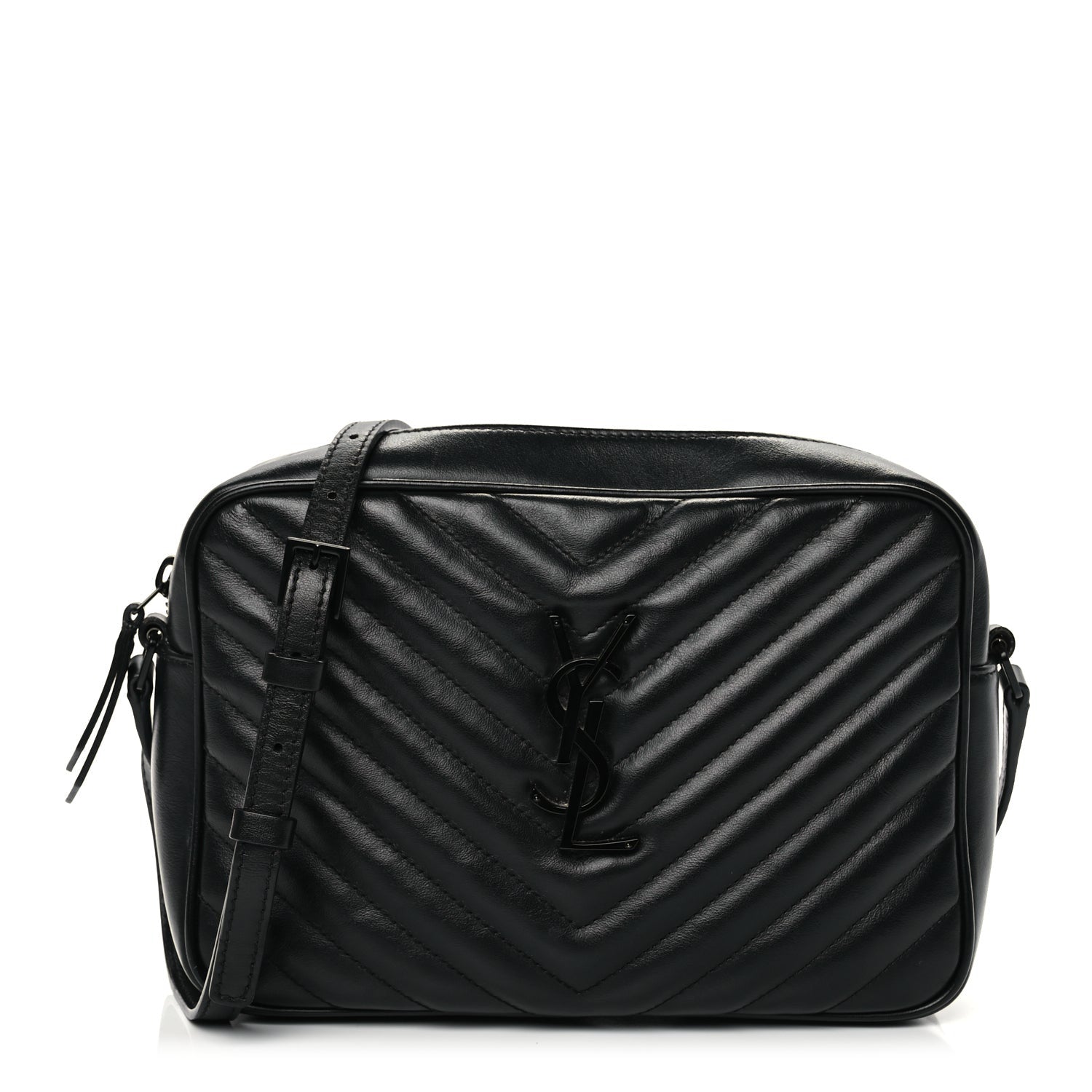 Saint Laurent Calfskin Matelasse Monogram Monochrome Lou Camera Bag Black 1 of 9