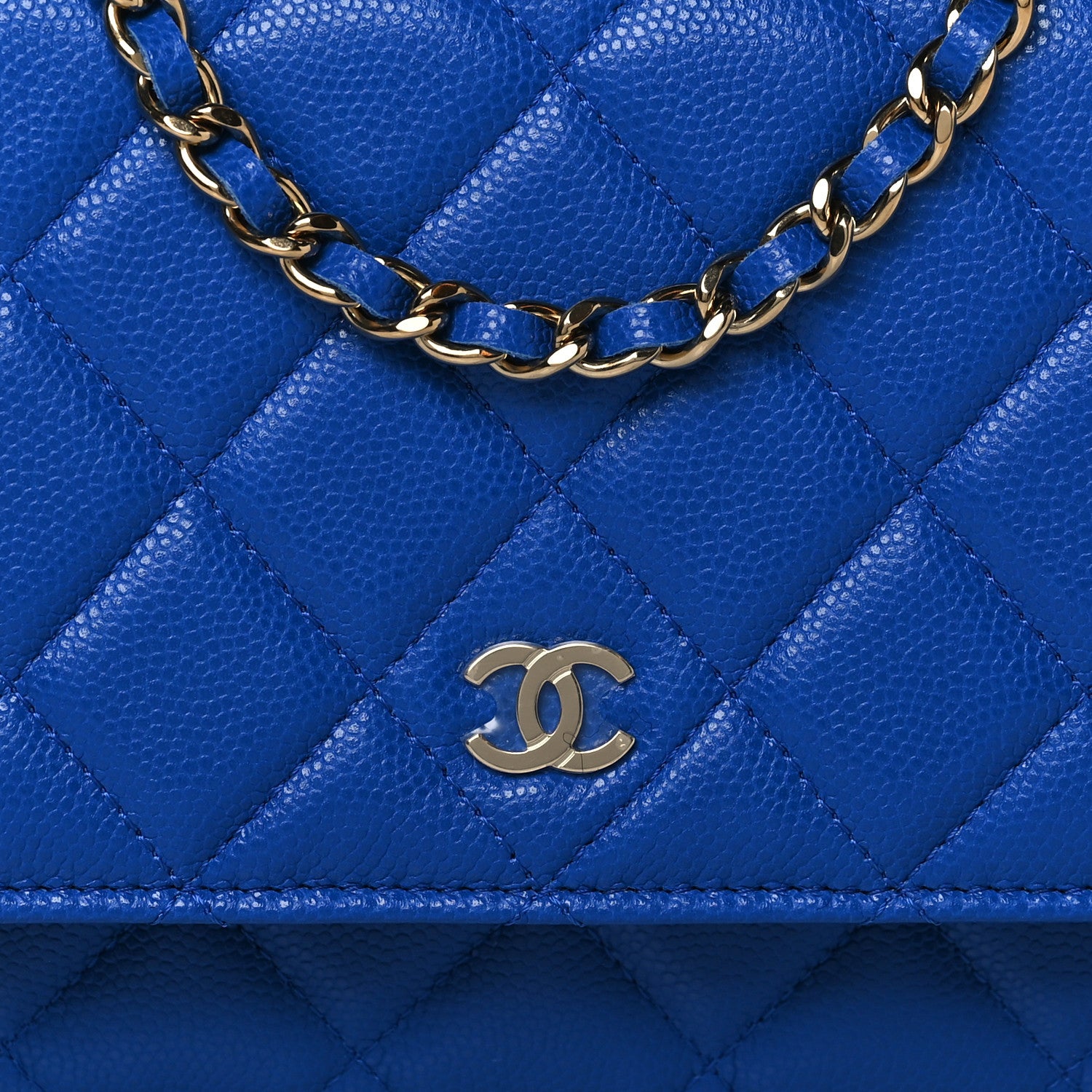 Chanel Caviar Quilted Wallet On Chain WOC Blue 7 of 10