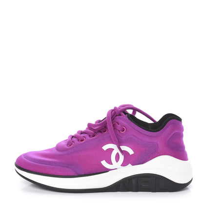 Chanel Lycra Womens CC Sneakers 36 Dark Pink 1 of 8