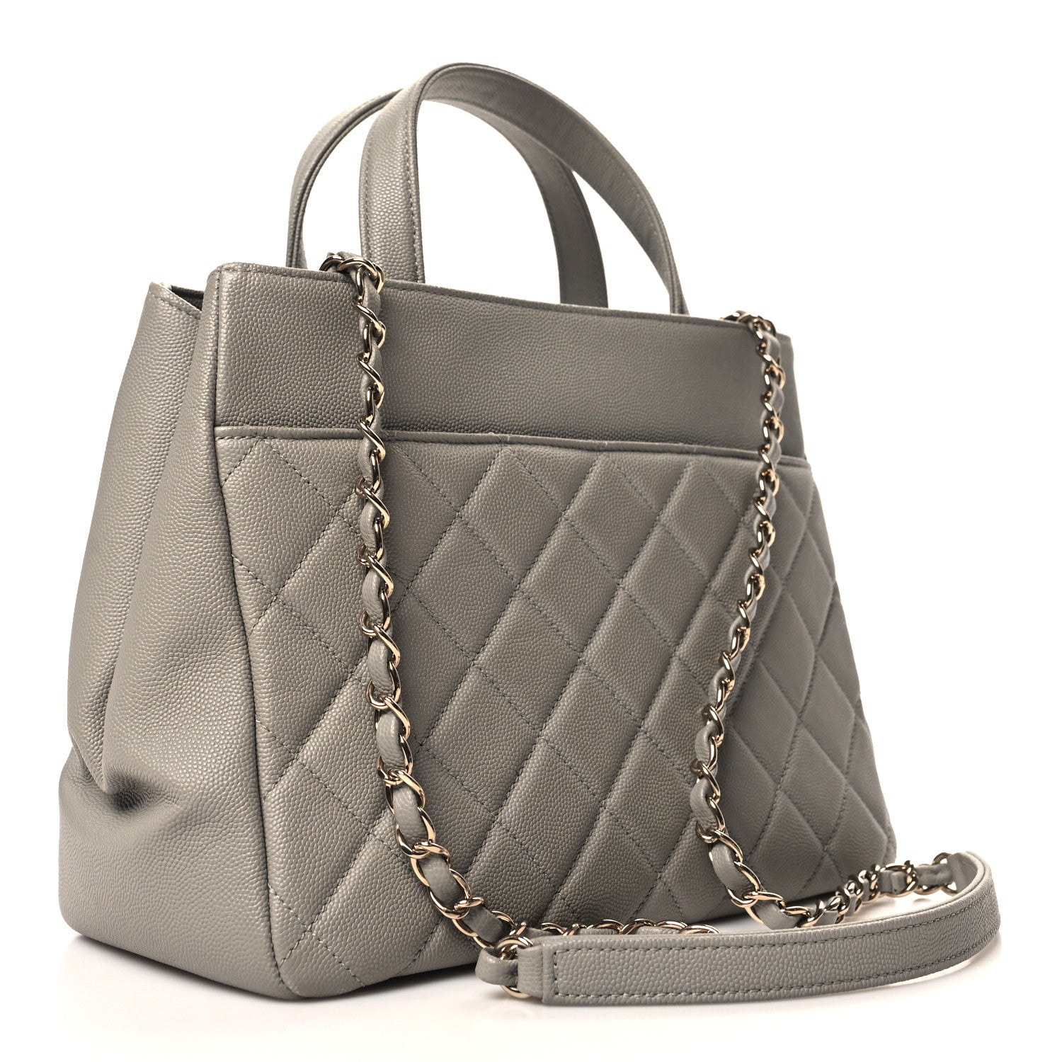 Chanel Caviar Quilted Small Business Affinity Shopping Bag Grey 3 of 10
