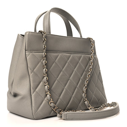 Chanel Caviar Quilted Small Business Affinity Shopping Bag Grey 3 of 10