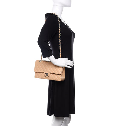 Chanel Caviar Quilted Medium Double Flap Beige 2 of 11