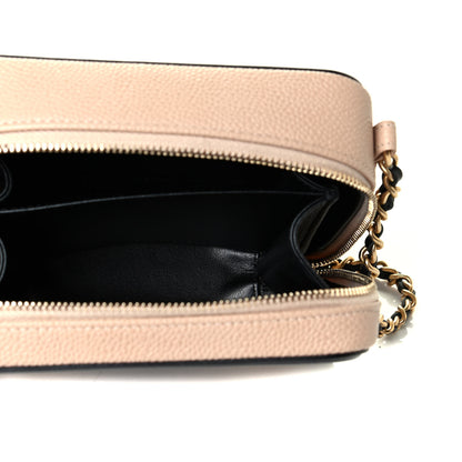 Chanel Caviar Quilted CC Filigree Vanity Clutch With Chain Beige Black 4 of 4