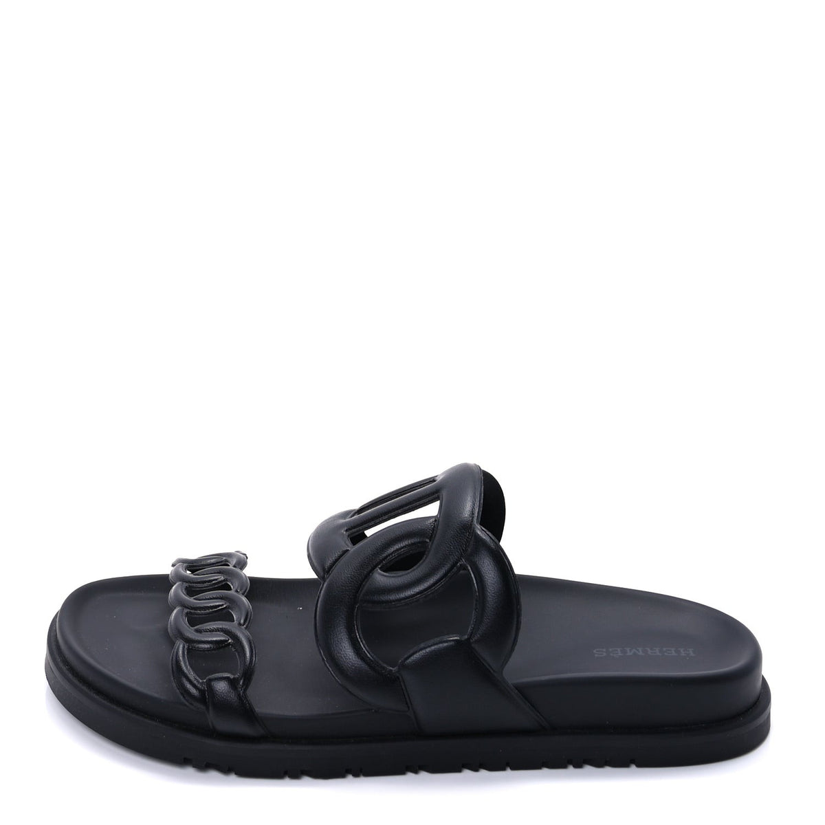 Hermes Nappa Extra Sandals 38.5 Black 1 of 10
