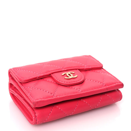 Chanel Lambskin Quilted Tri-Fold Flap Wallet Pink 5 of 7