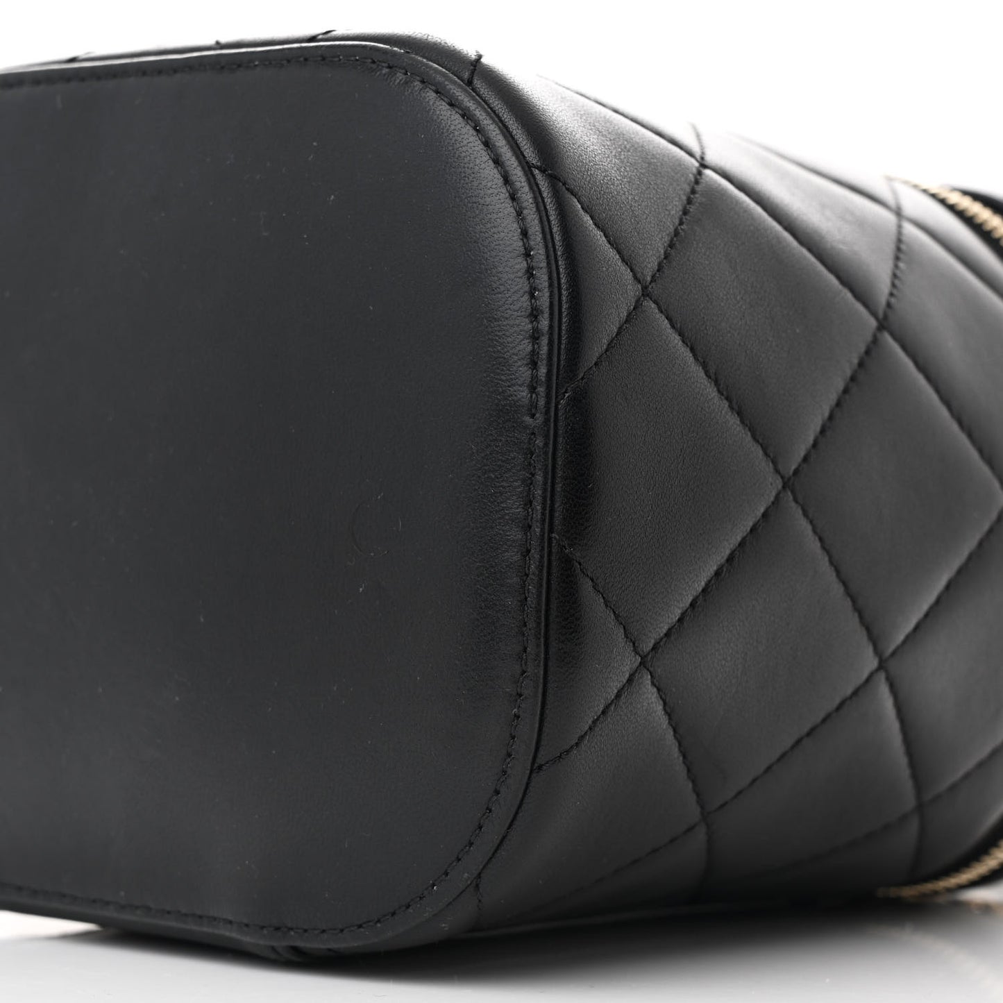 Lambskin Quilted Trendy Vanity Case Black