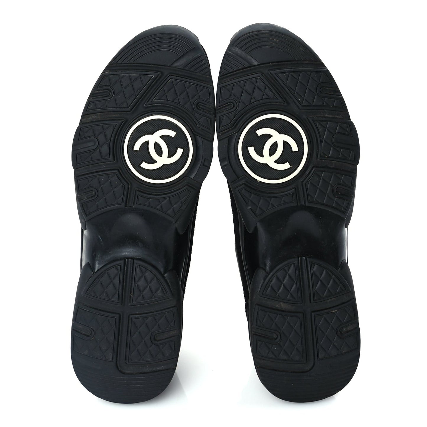 Toile Suede Calfskin CC Mens Sneakers 41  Black
