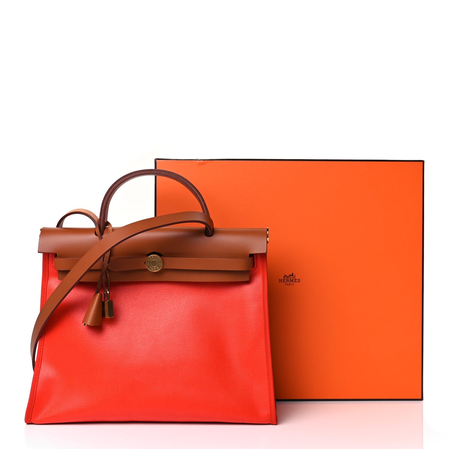 Hermes Toile H Berline Vache Hunter Herbag Zip 31 PM Orange Mecano Fauve 12 of 12
