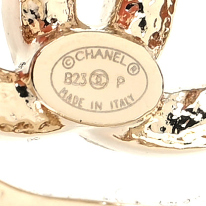 Chanel Metal Crystal Square CC Earrings Gold 4 of 4