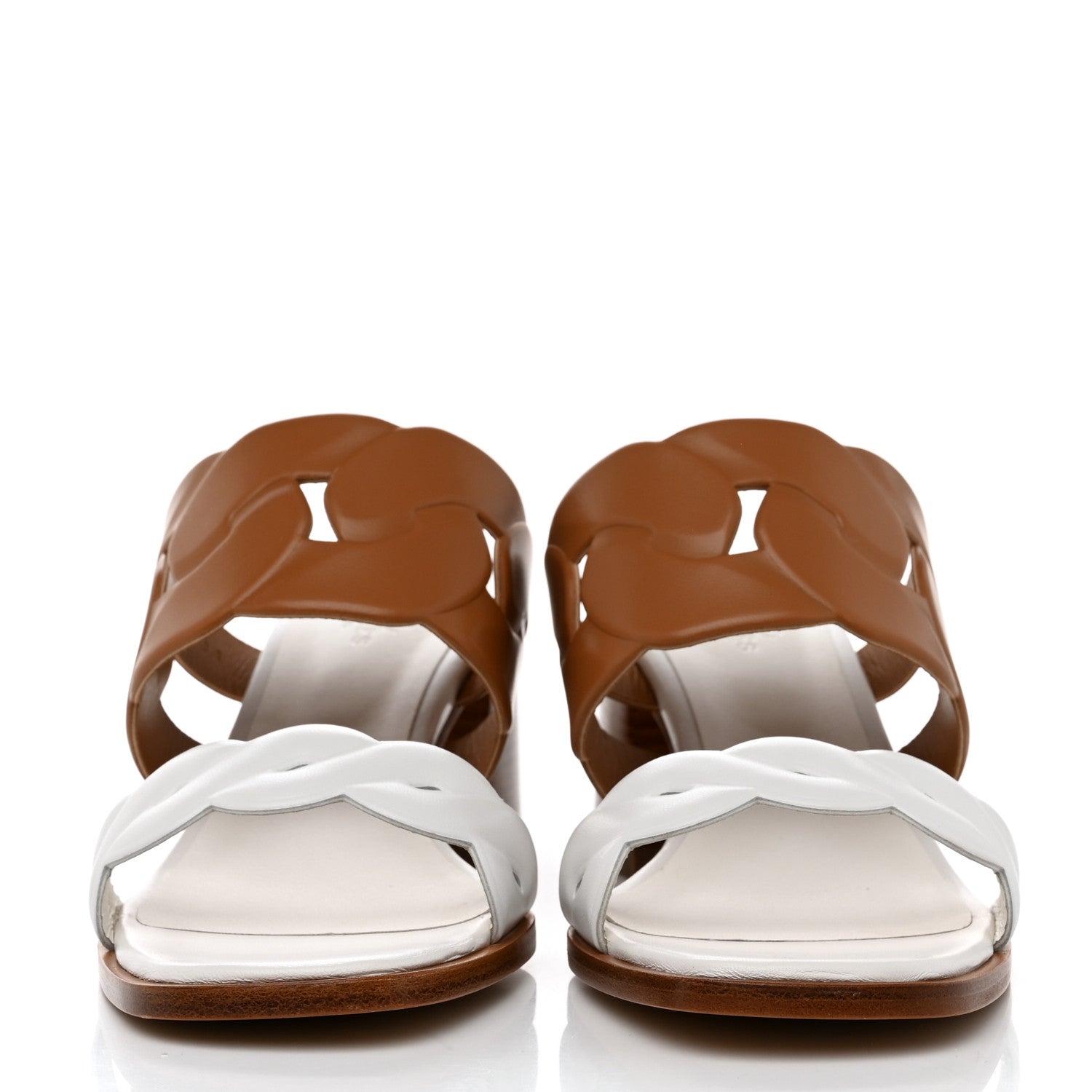 Hermes Nappa Gaby 60 Sandals 40.5 Naturel White 2 of 9