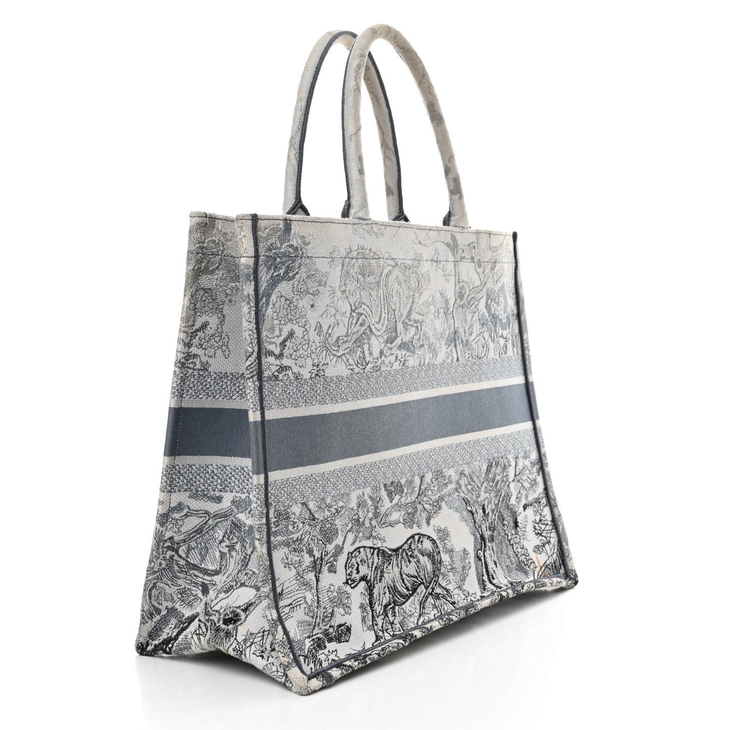 Christian Dior Gradient Canvas Embroidered Large Dioriviera Toile De Jouy Book Tote Blue 3 of 7