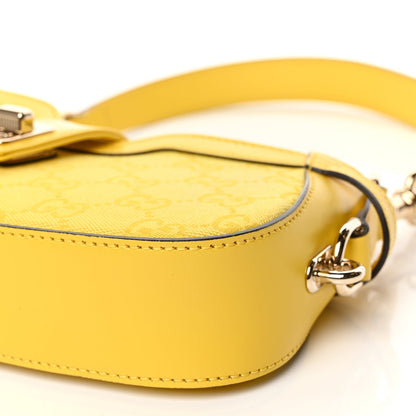 Gucci Calfskin Monogram Mini Moon Side Shoulder Bag Yellow 10 of 11