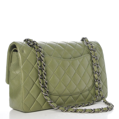 Chanel Lambskin Quilted Medium Double Flap Green 4 of 12
