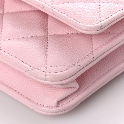 Chanel Caviar Quilted Wallet on Chain WOC Light Pink 9 of 10
