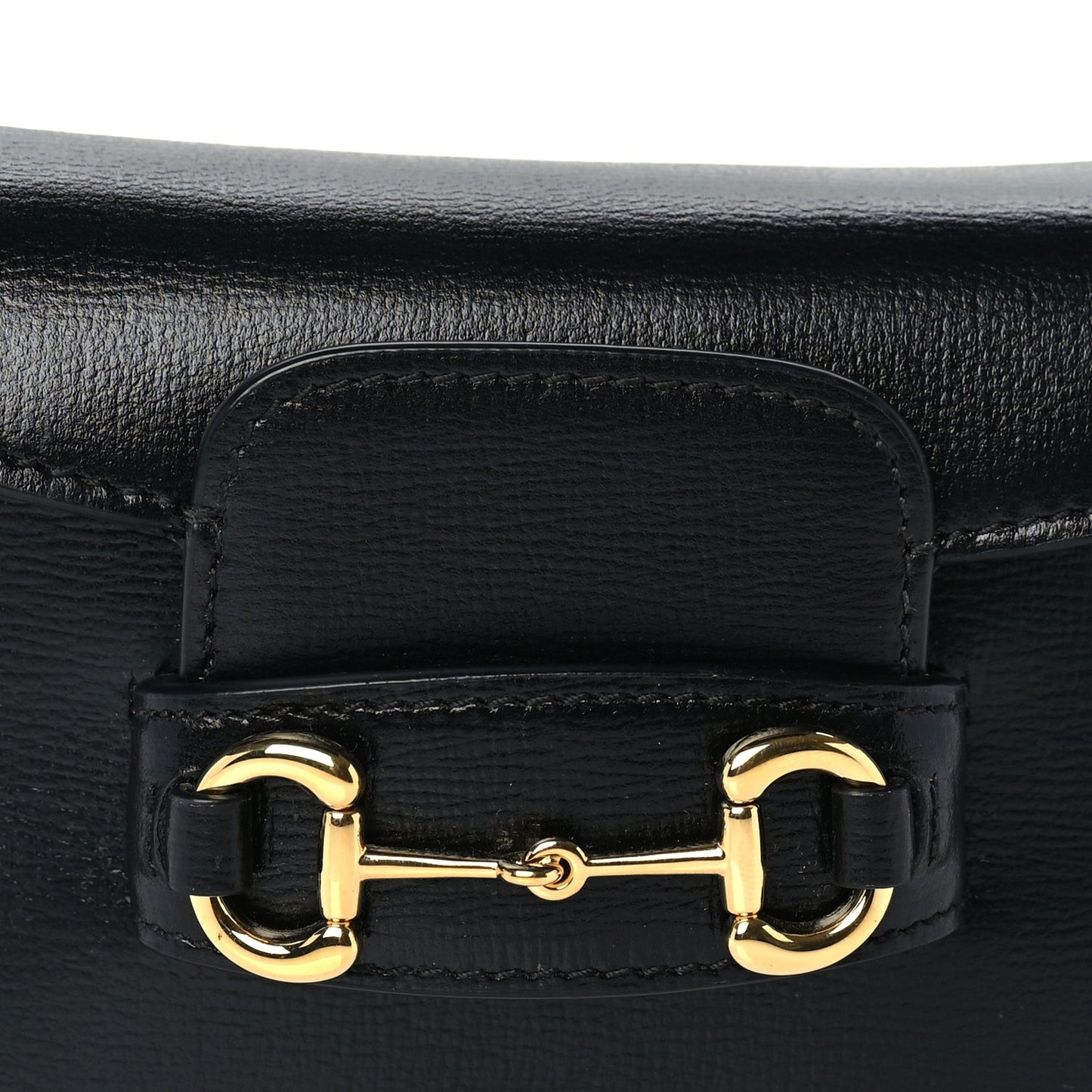 Azalea Calfskin Horsebit 1955 Super Mini Crossbody Bag  Black