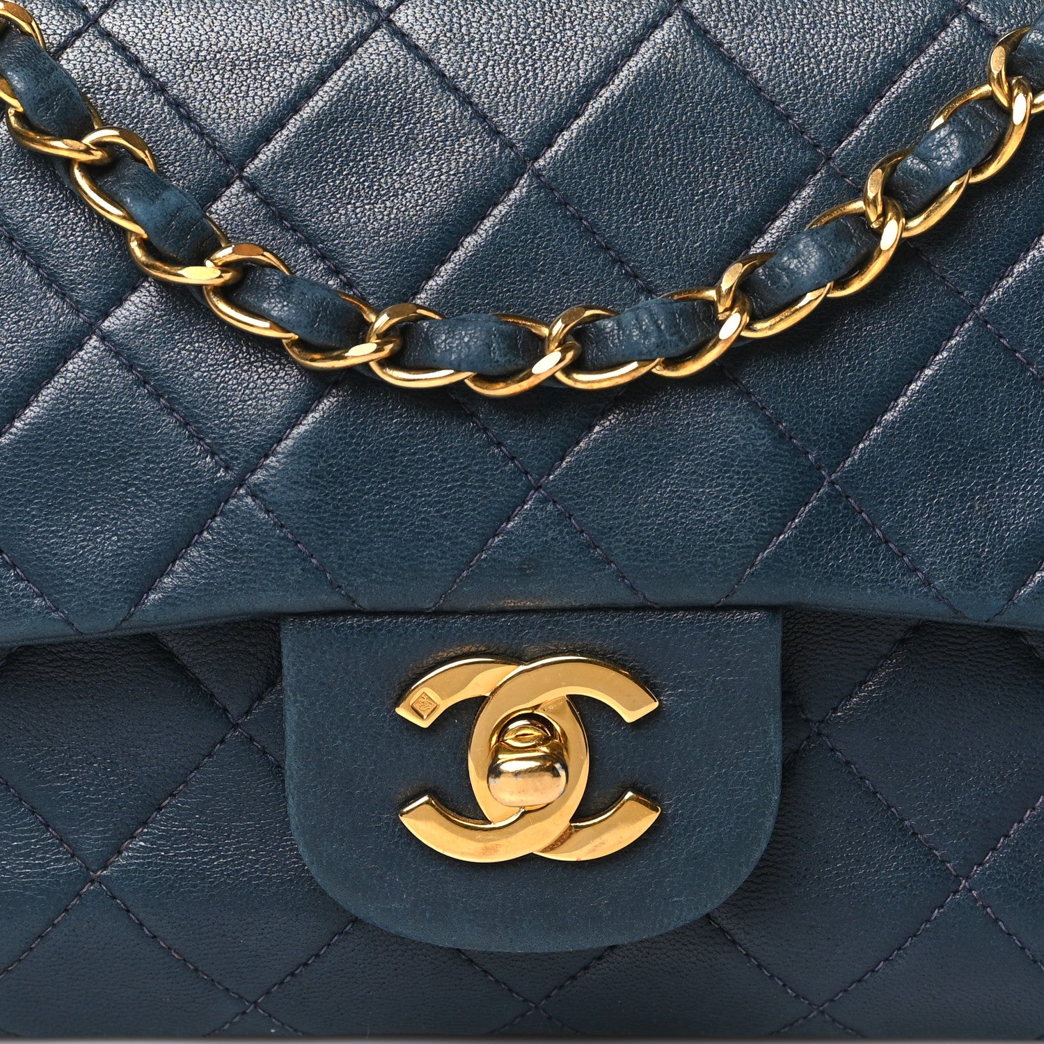 Chanel Lambskin Quilted Medium Double Flap Navy 8 of 15