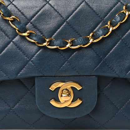 Chanel Lambskin Quilted Medium Double Flap Navy 8 of 15