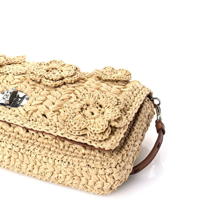 Miu Miu Raffia Crystal Flap Clutch Natural 8 of 8