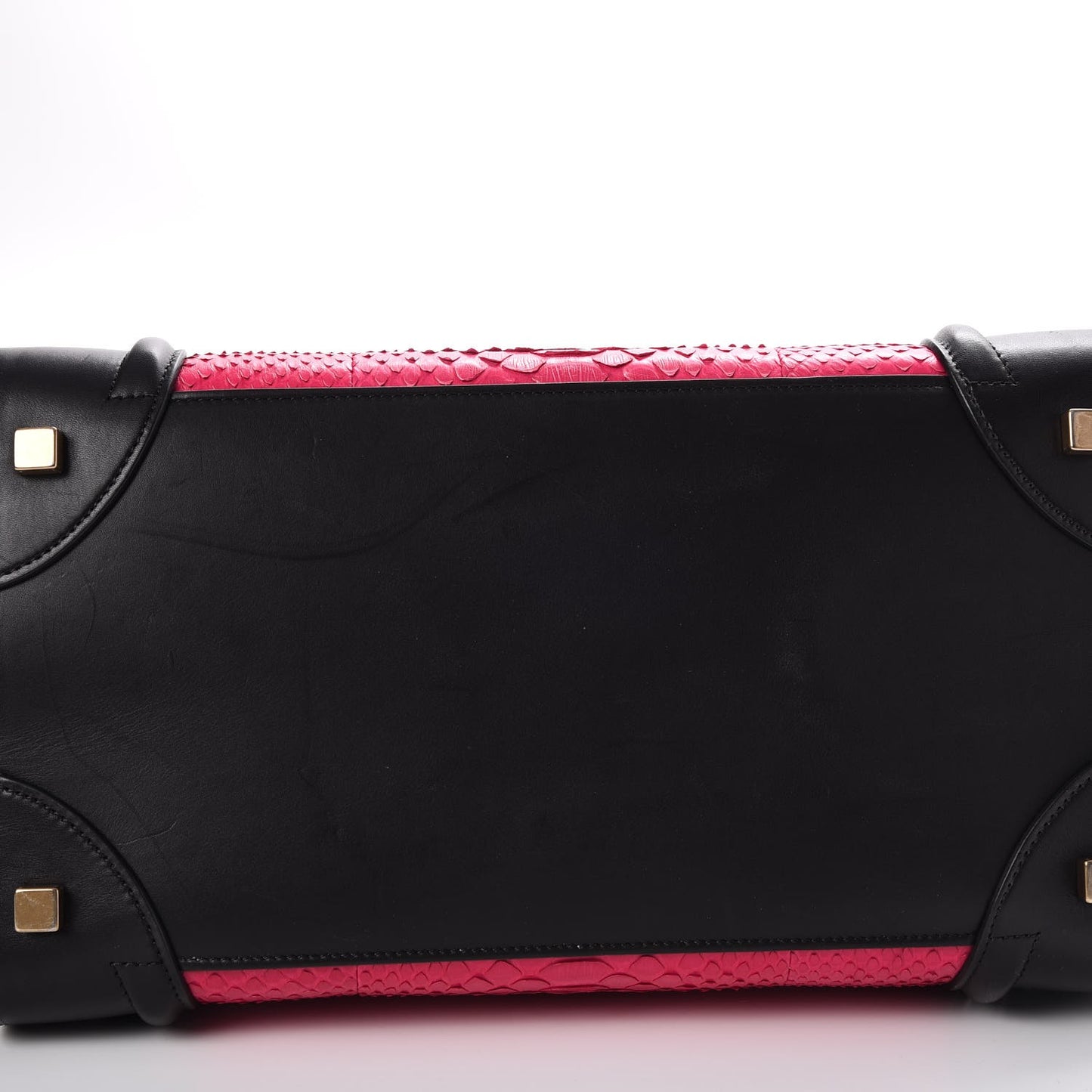 Python Smooth Calfskin Tri-color Mini Luggage Fuchsia