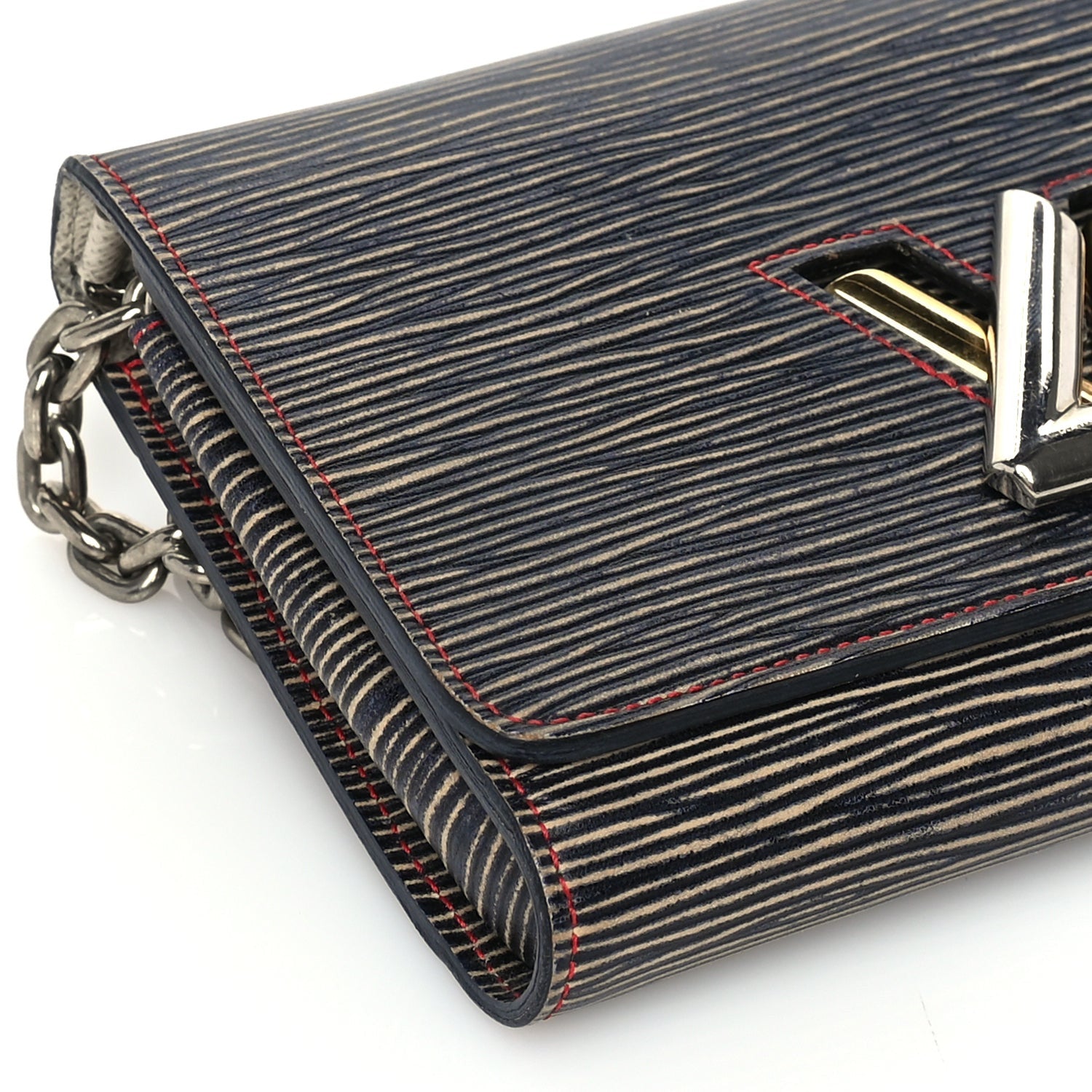 Louis Vuitton Epi Twist Chain Wallet Denim Dark Blue 7 of 8