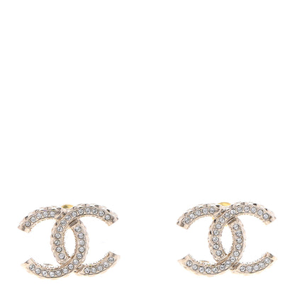 Chanel Crystal CC Earrings Gold 1 of 4