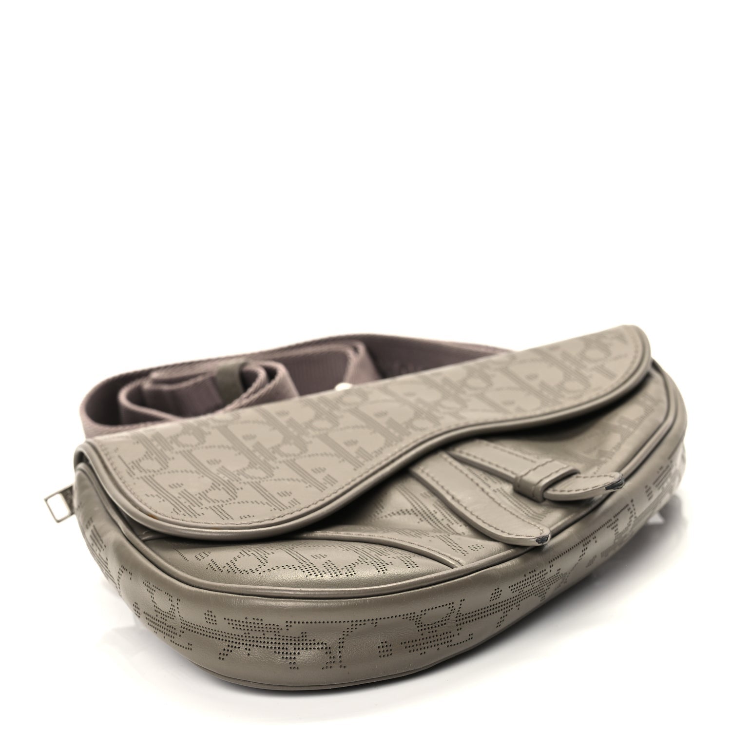 Christian Dior Calfskin Oblique Galaxy Perforated Mens Mini Saddle Bag Marron 3 of 10