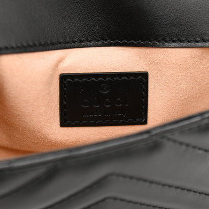 Gucci Calfskin Matelasse Monochrome GG Marmont Chain Belt Bag Black 5 of 11