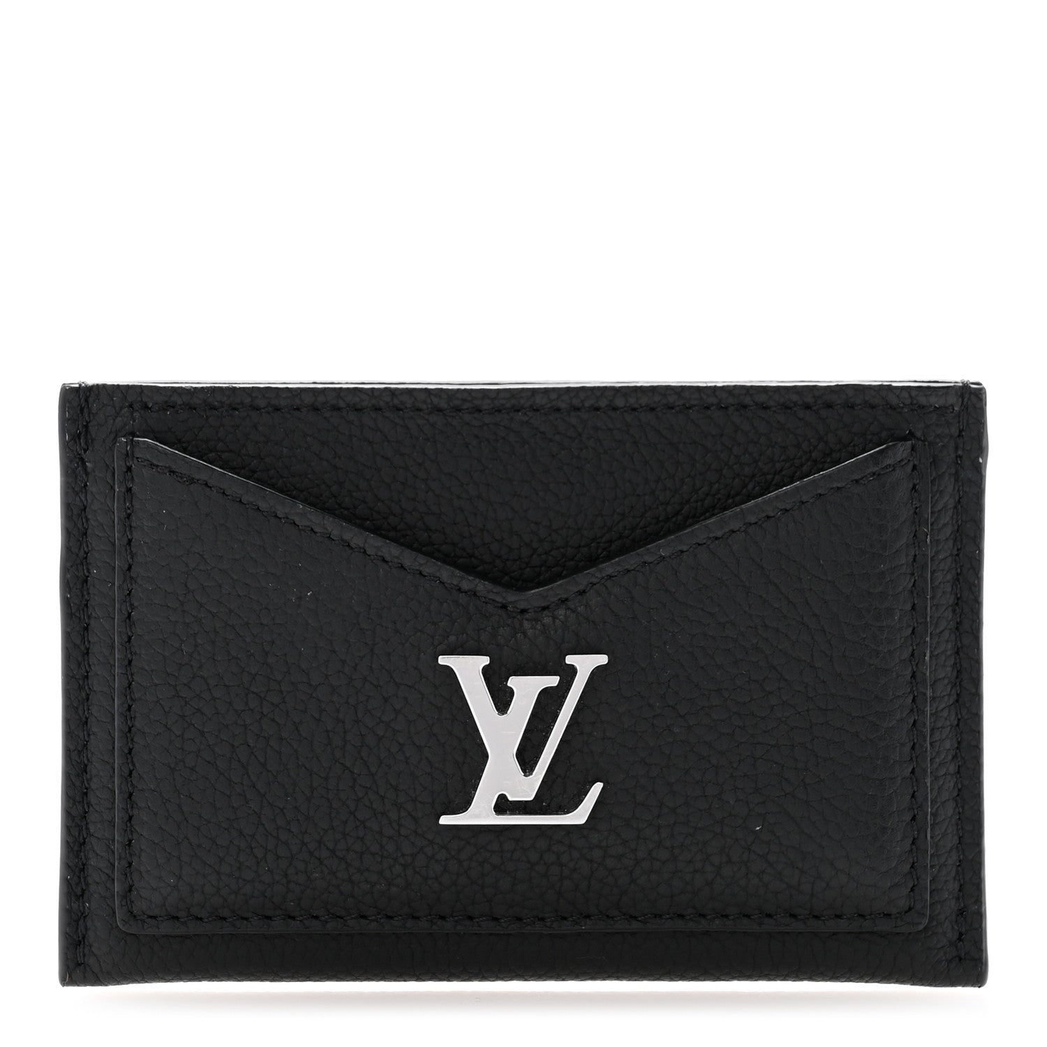 Louis Vuitton Calfskin Lockme Card Holder Black 1 of 10