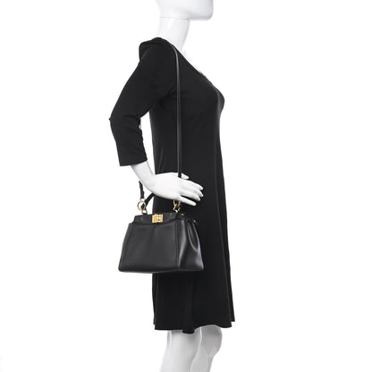 Fendi Nappa Mini Peekaboo Iconic Satchel Black 2 of 11