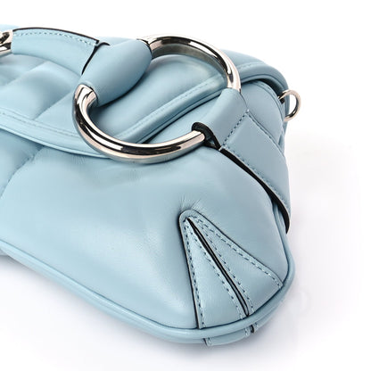 Gucci Nappa Vertical Matelasse Medium Maxi Horsebit Chain Shoulder Bag Crystal Snow 9 of 9