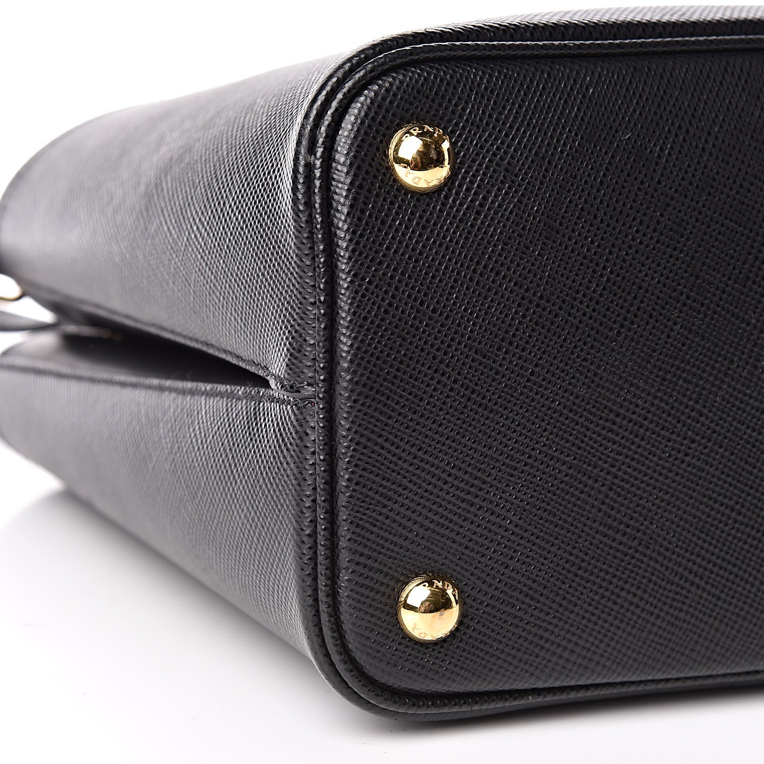 Prada Saffiano Cuir Medium Panier Bucket Bag Black Fuoco 9 of 10