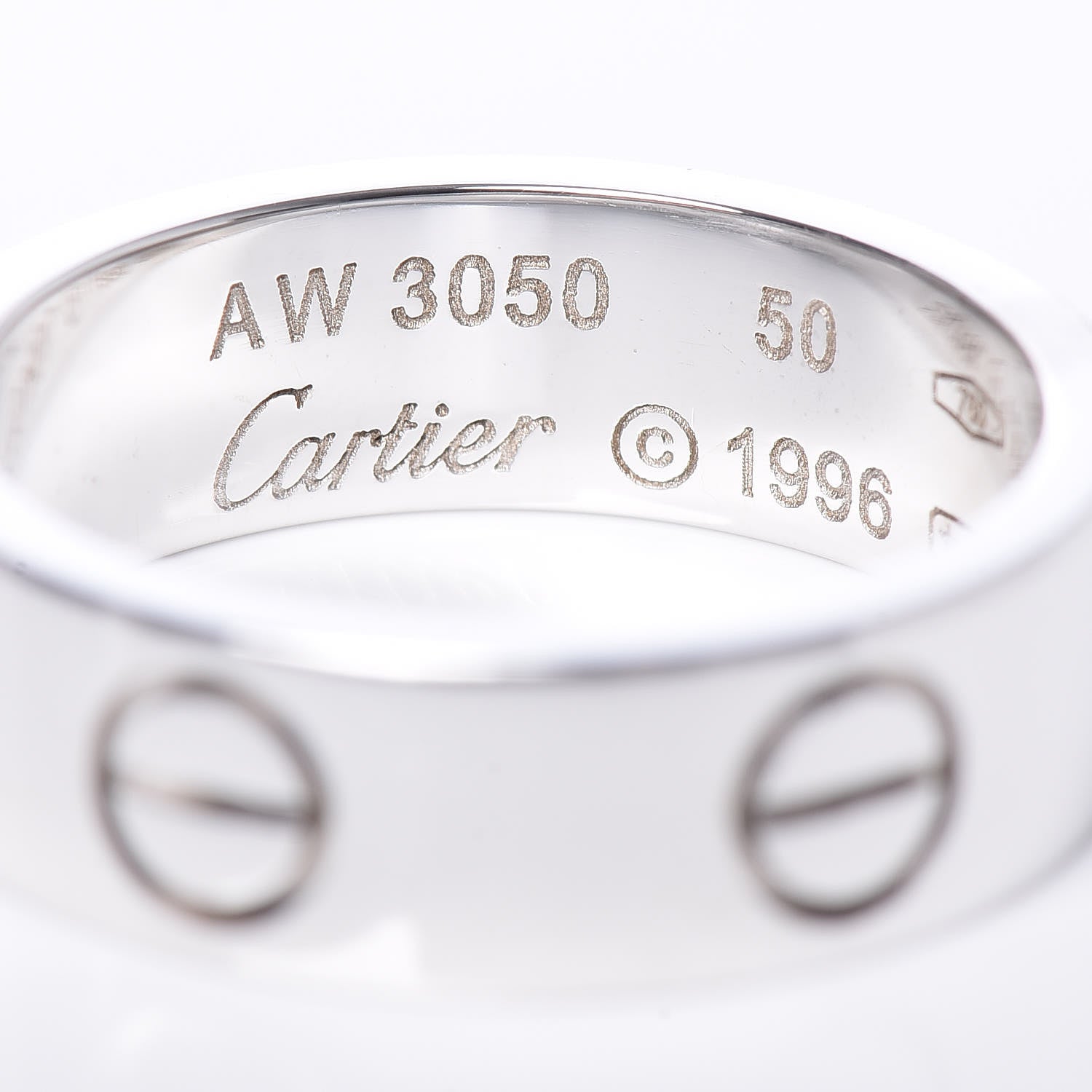 Cartier 18K White Gold 5.5mm LOVE Ring 50 5.25 4 of 5