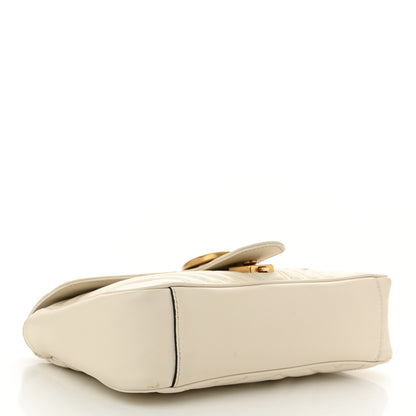 Gucci Calfskin Matelasse Small GG Marmont Shoulder Bag White 4 of 14