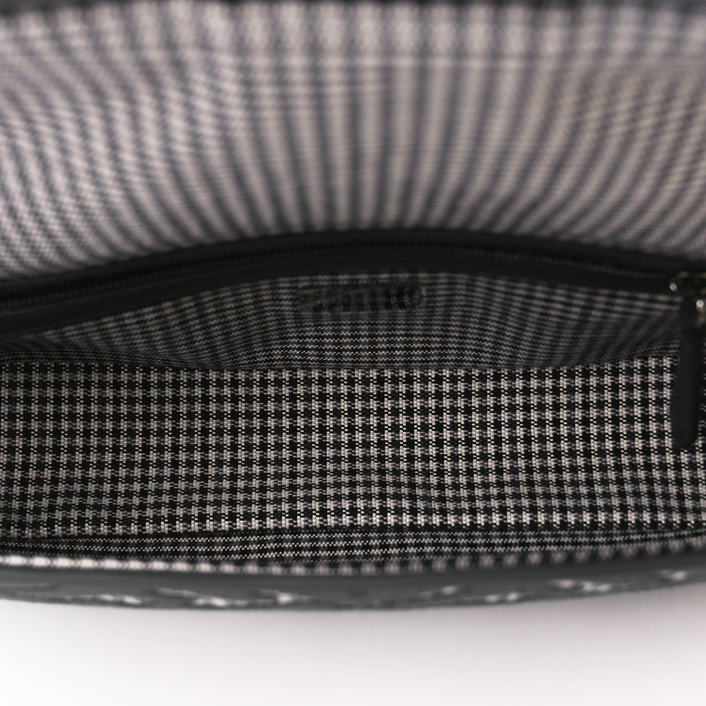 Wool Vitello King Houndstooth FF Embroidered Baguette Grigio Anthracite