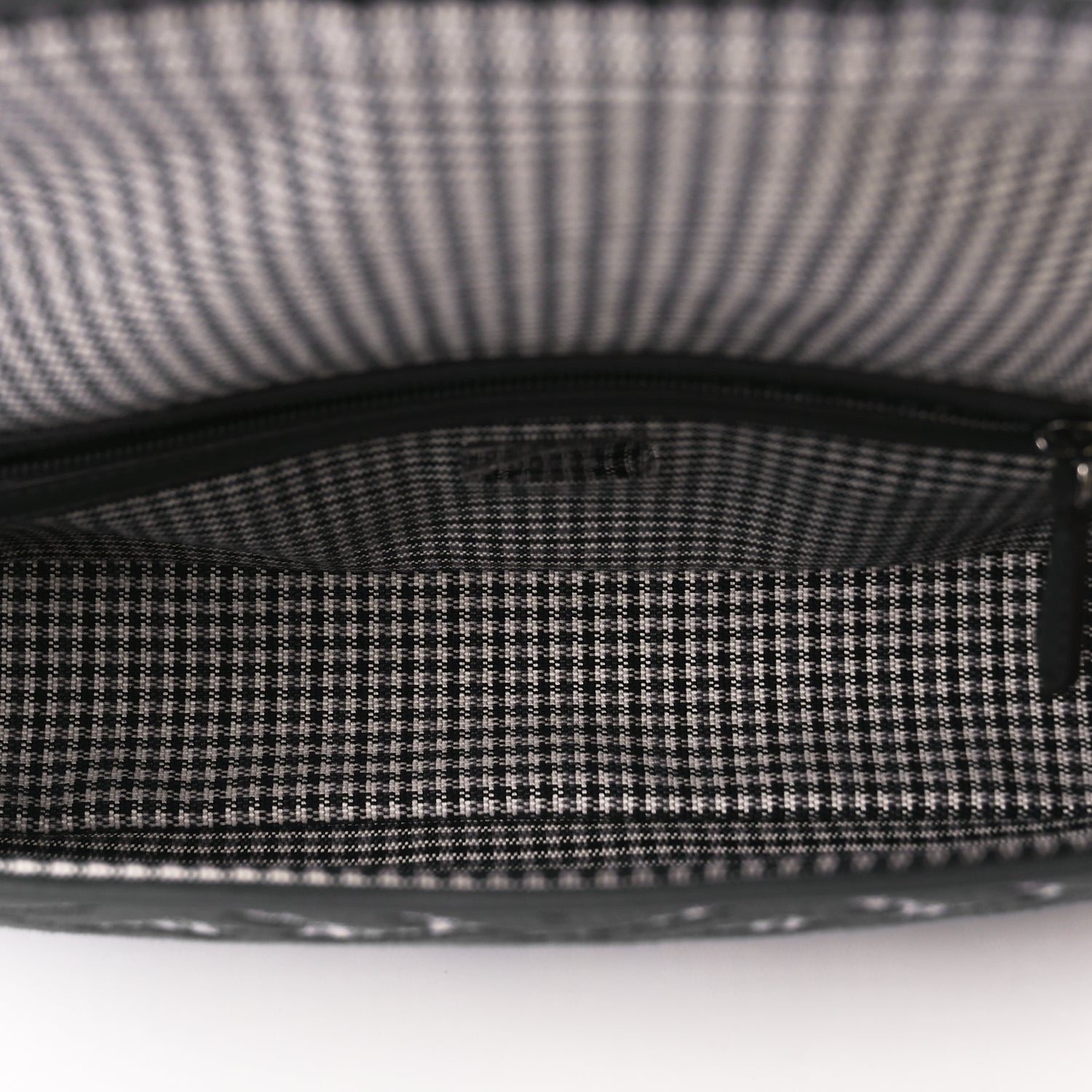 Fendi Wool Vitello King Houndstooth FF Embroidered Baguette Grigio Anthracite 4 of 8