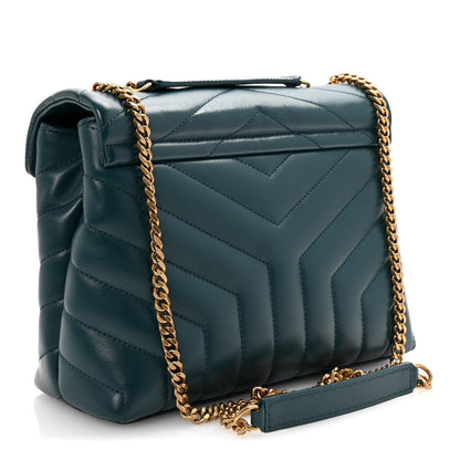 Saint Laurent Calfskin Y Quilted Monogram Small Loulou Chain Satchel Sea Turquoise 3 of 7