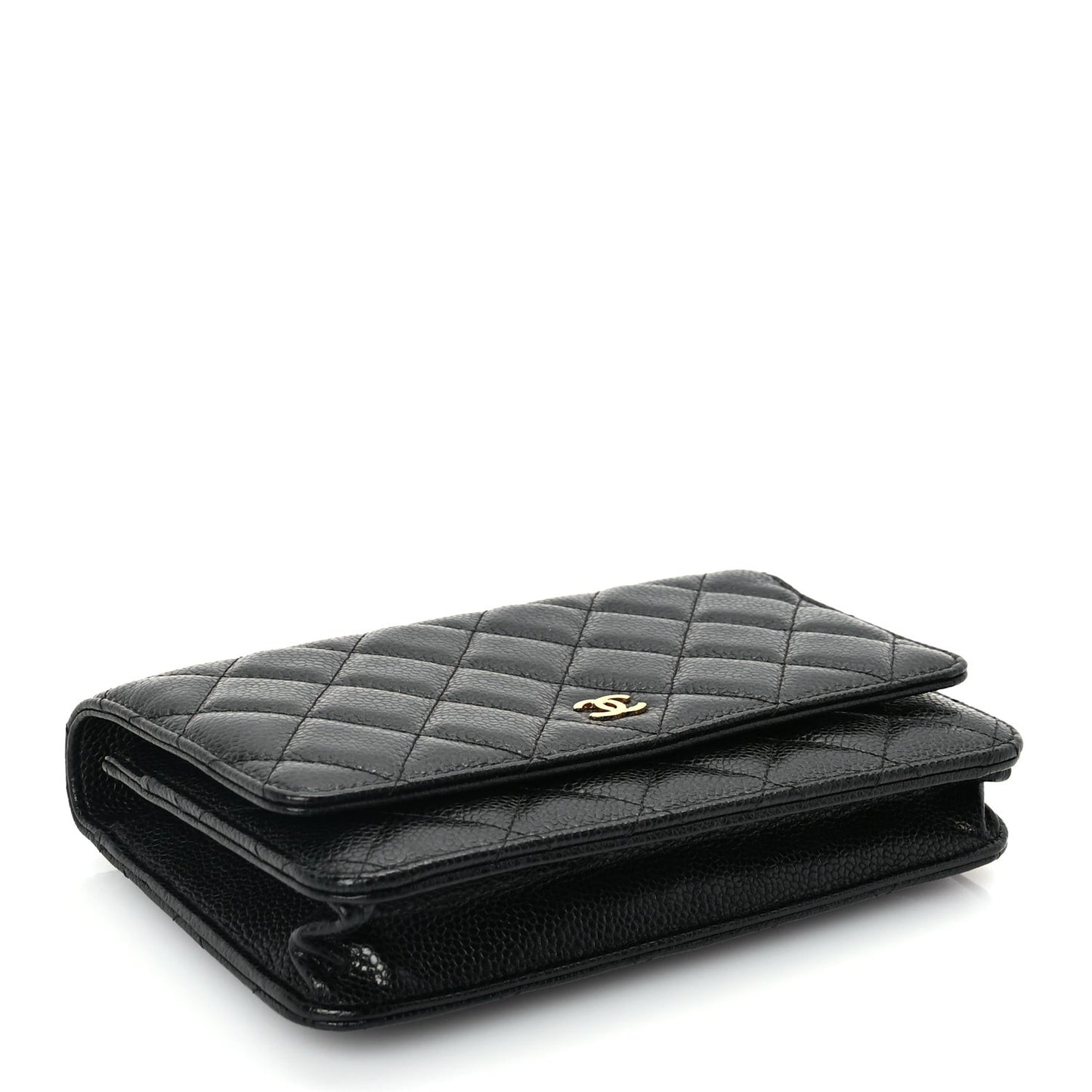 Caviar Quilted Wallet On Chain WOC Black