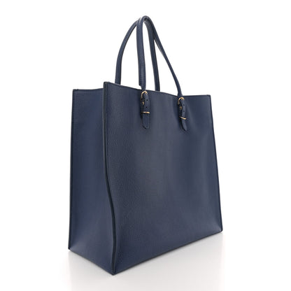 Balenciaga Grained Calfskin Gold Metallic Edge Hardware Papier Small A4 Tote Bleu 4 of 7