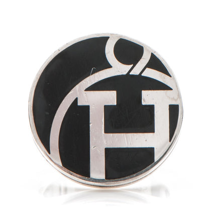 Hermes Sterling Silver Enamel Ring 52 6.25 Black 1 of 4