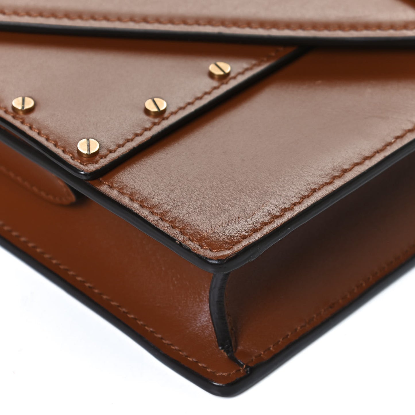 Calfskin Medium Margaux Shoulder Bag Brick Ebony