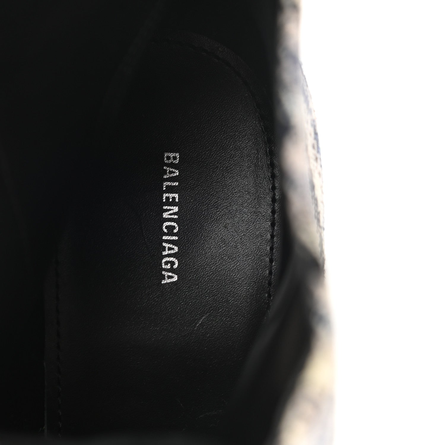 Balenciaga Wool Check BB Pointy Toe Ankle Booties 40 Beige Navy Silver 6 of 9