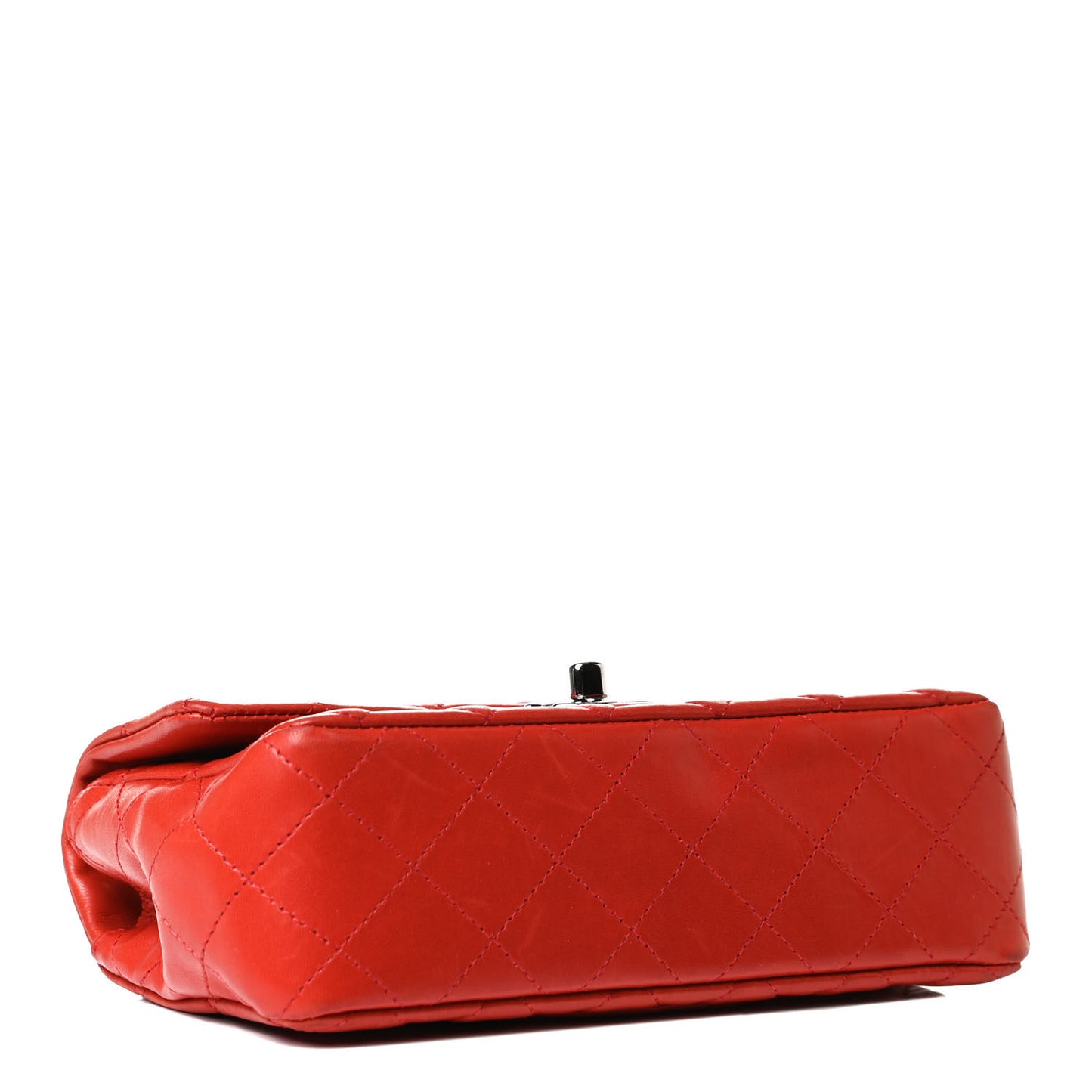 Lambskin Quilted Mini Rectangular Flap Red