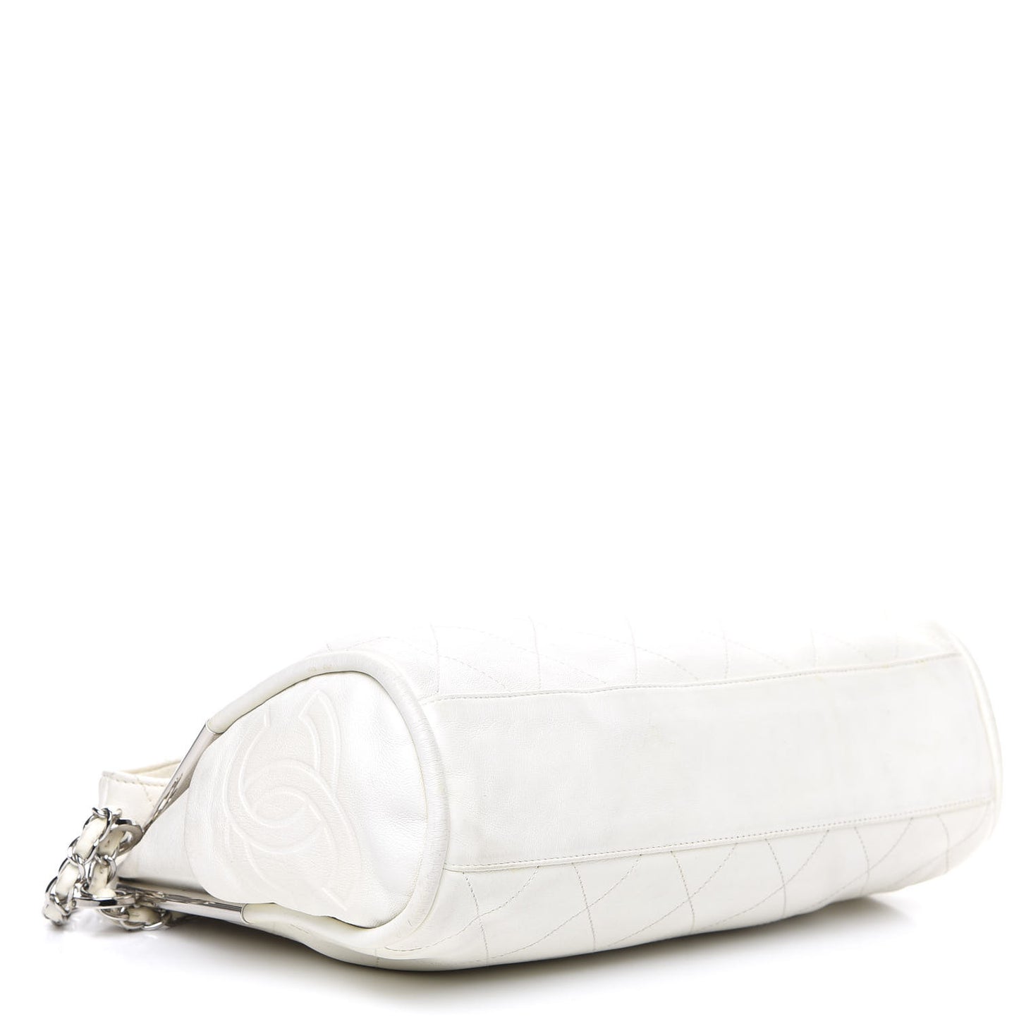 Lambskin Stitched Medium Ultimate Soft Tote White